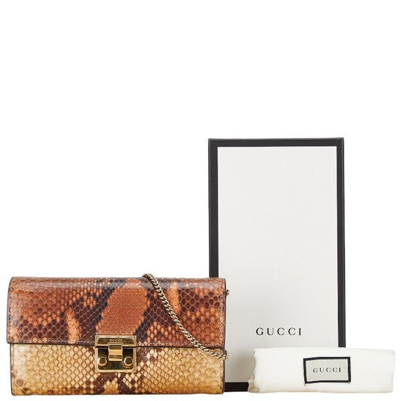 Gucci Gucci Python Leather Chain Wallet 453506 Leather Long Wallet 453506 - Picture 13 of 14